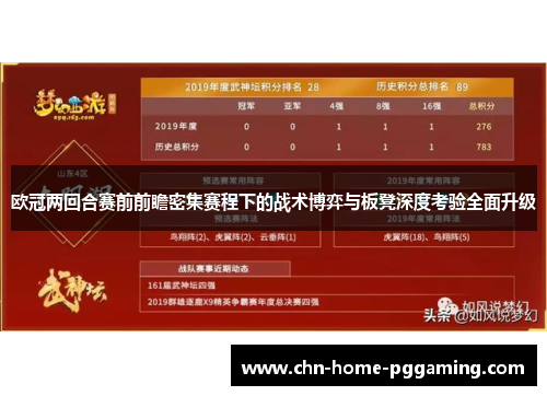 欧冠两回合赛前前瞻密集赛程下的战术博弈与板凳深度考验全面升级